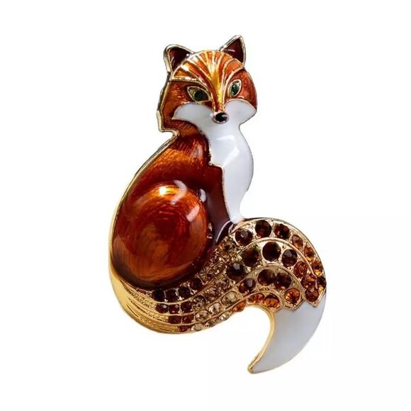 Adorable Cute Fox Brooch, Pin, Cliper - Picture 1 of 3